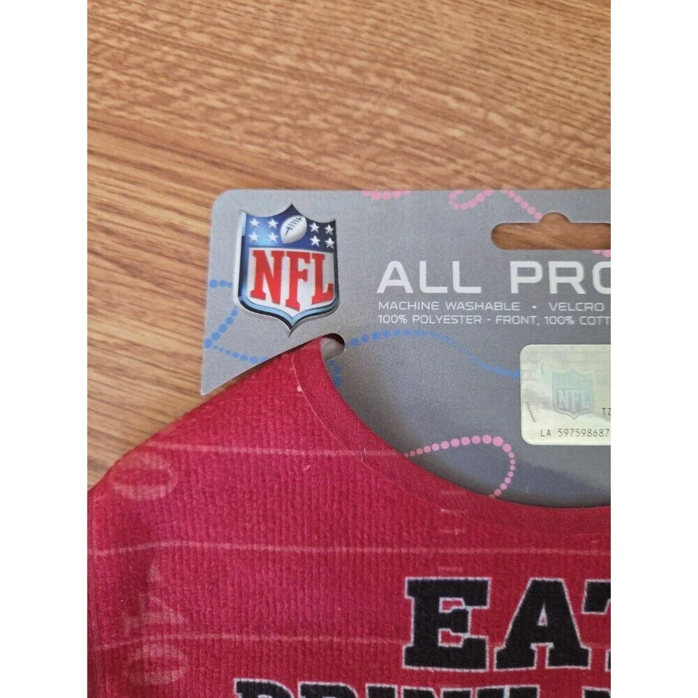 NFL Arizona Cardinals Baby Bib Eat Drink Milk ALL PRO BIB Red Football NWT
